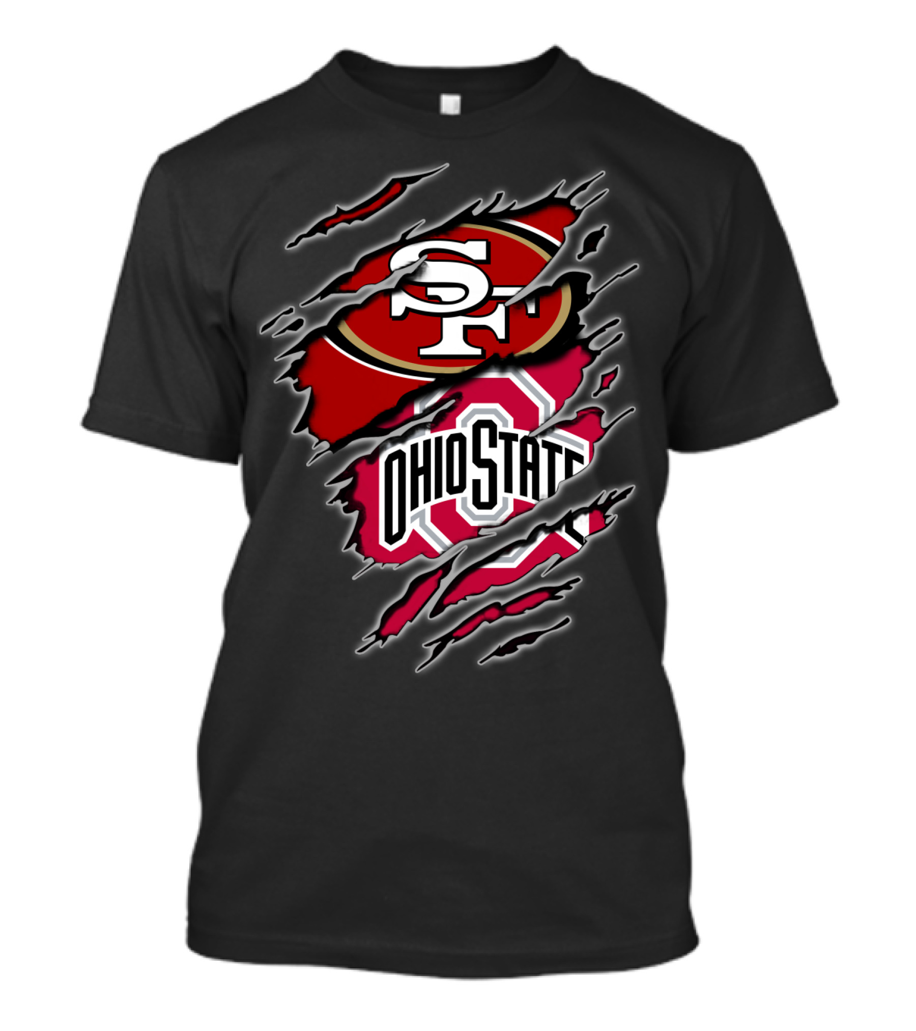 Ohio State Buckeyes San Francisco 49ers Fan Crossover T-Shirt
