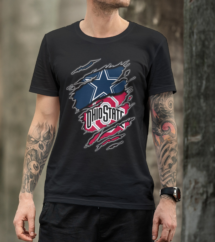 Dallas Cowboys Ohio State Buckeyes Fan Crossover T-Shirt