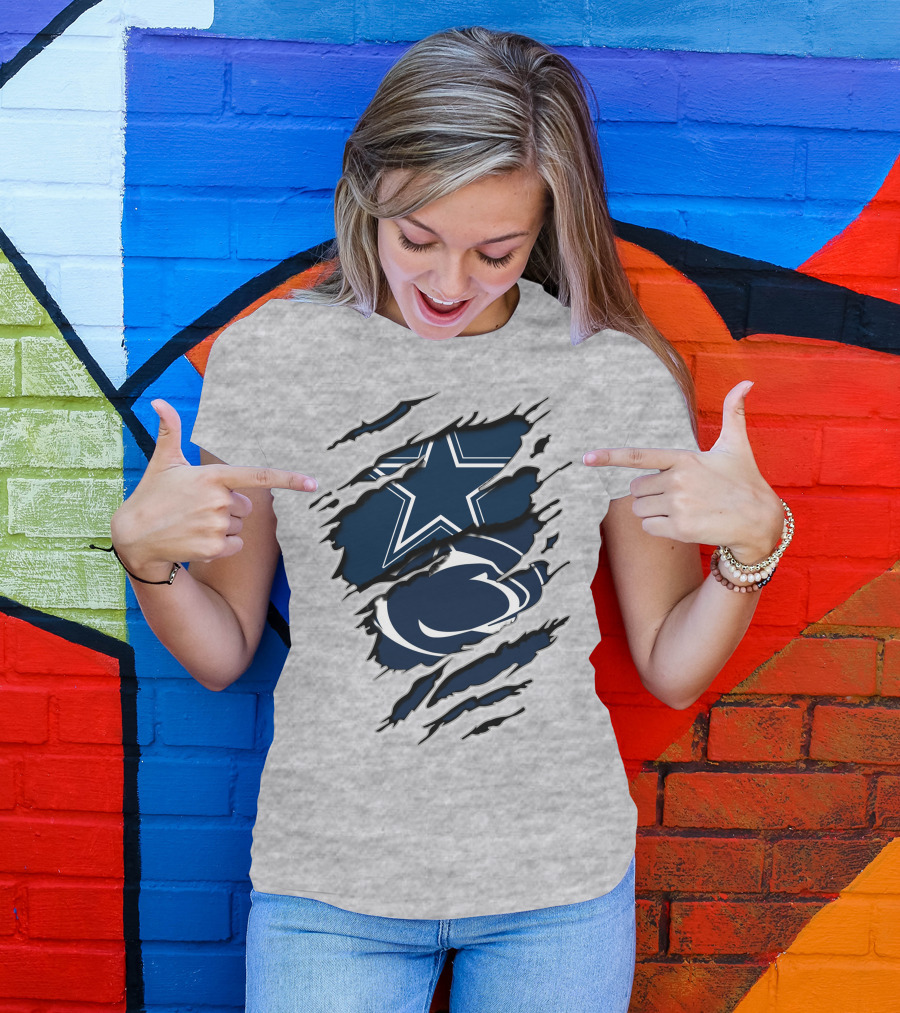 Dallas Cowboys Penn State Nittany Lions Claw Marks T-Shirt