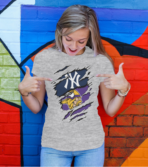 Vikings Yankees Dual Team Spirit T-Shirt