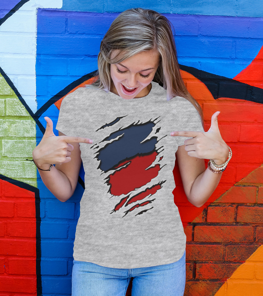 Ers Yan Blue And Red Claw Marks T-Shirt