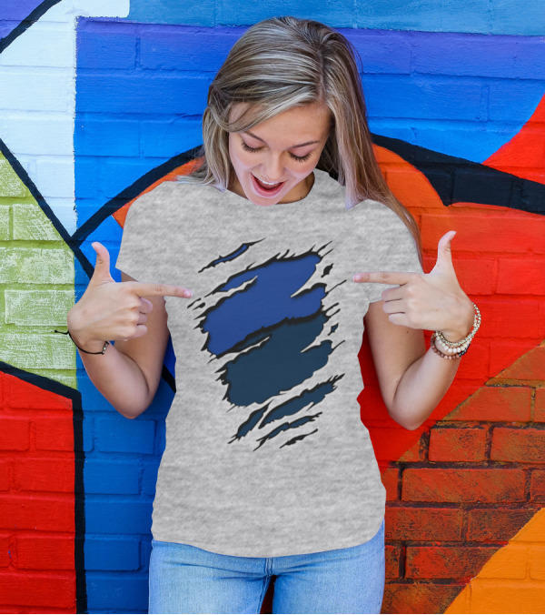 Cow Cubs Blue Gray Claw Marks T-Shirt
