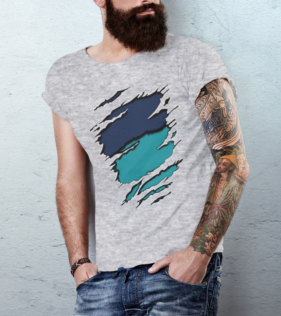 Dolp-Yan Ripped Ocean Waves T-Shirt