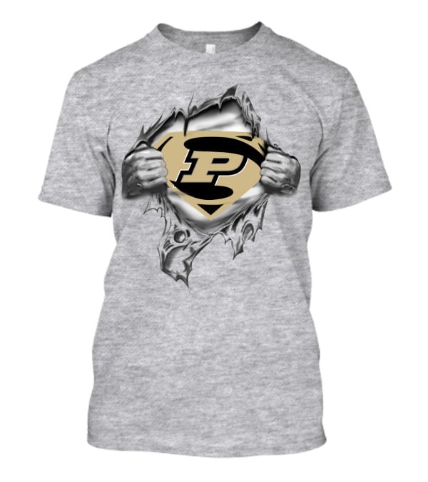 Purdue Logo Superhero Style Torn T-Shirt
