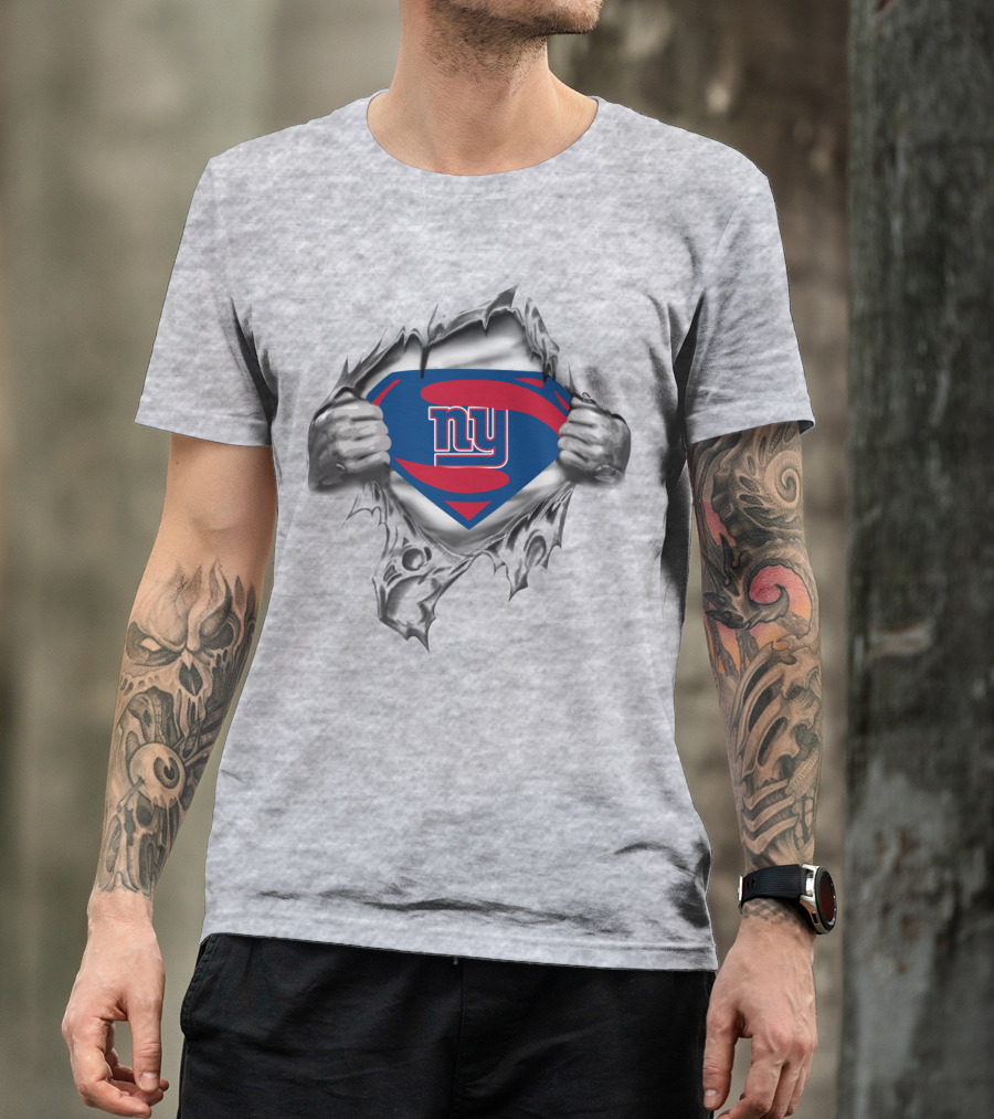 Ny Giants Superhero Logo Burst T-Shirt