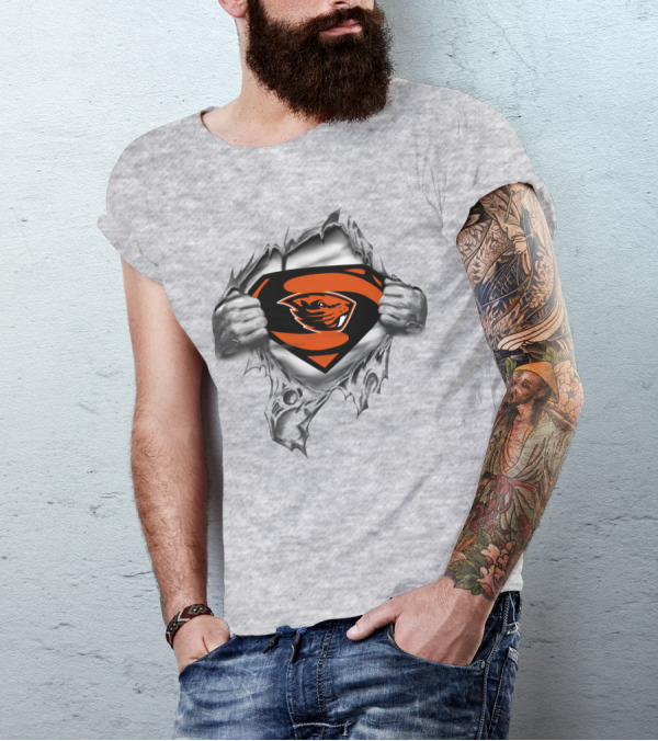 Oregon State Beavers Superhero Emblem T-Shirt
