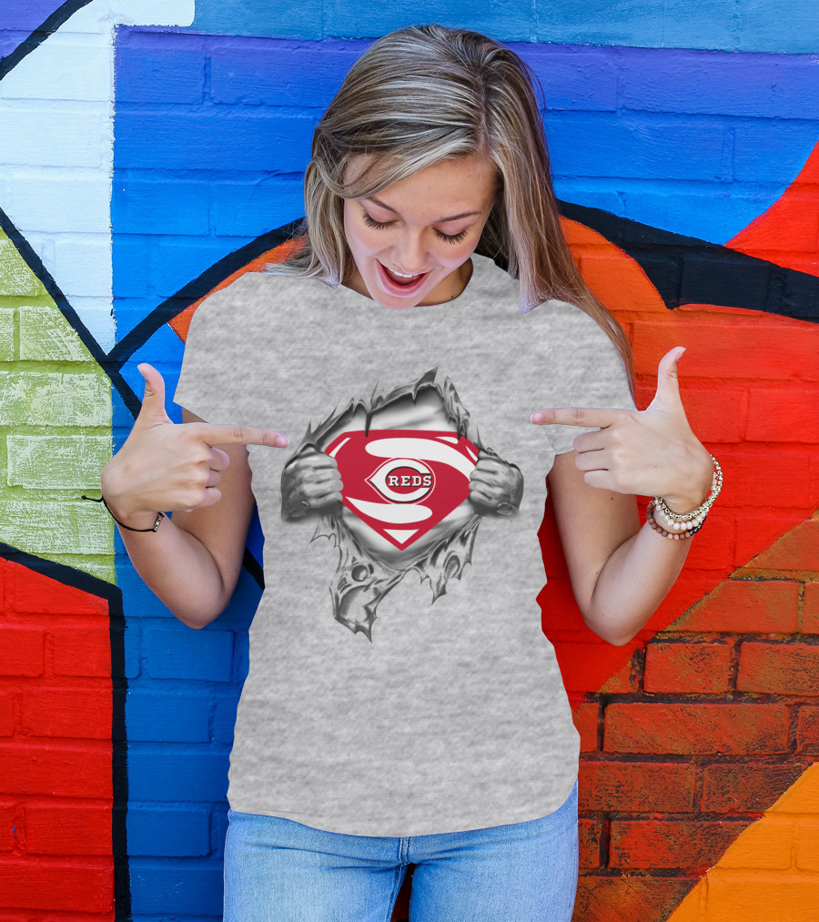 Cincinnati Reds Superhero Emblem T-Shirt