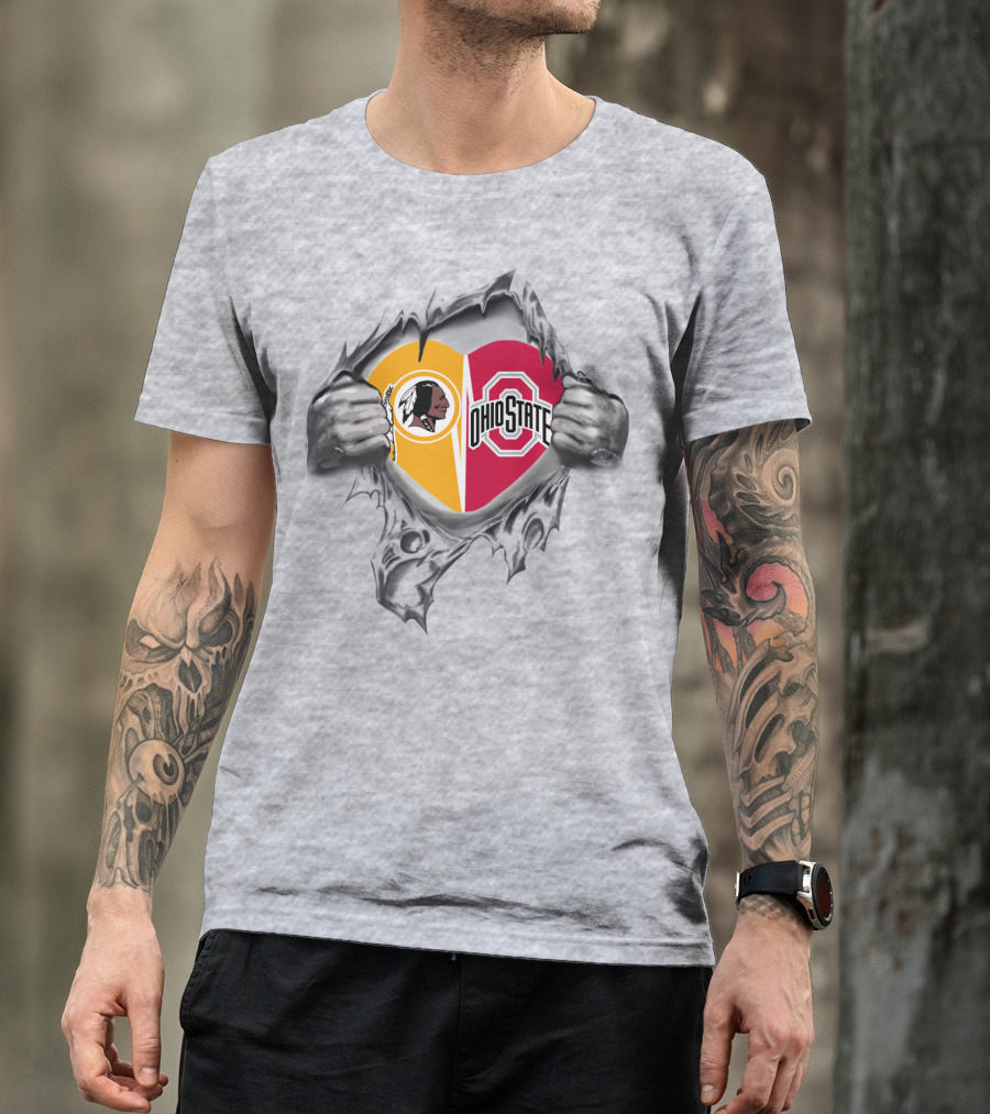 Redskins Ohio State Heart Logo Tear T-Shirt