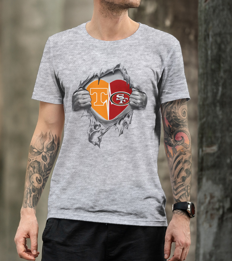 49Ers Tennessee Volunteers Heart T-Shirt