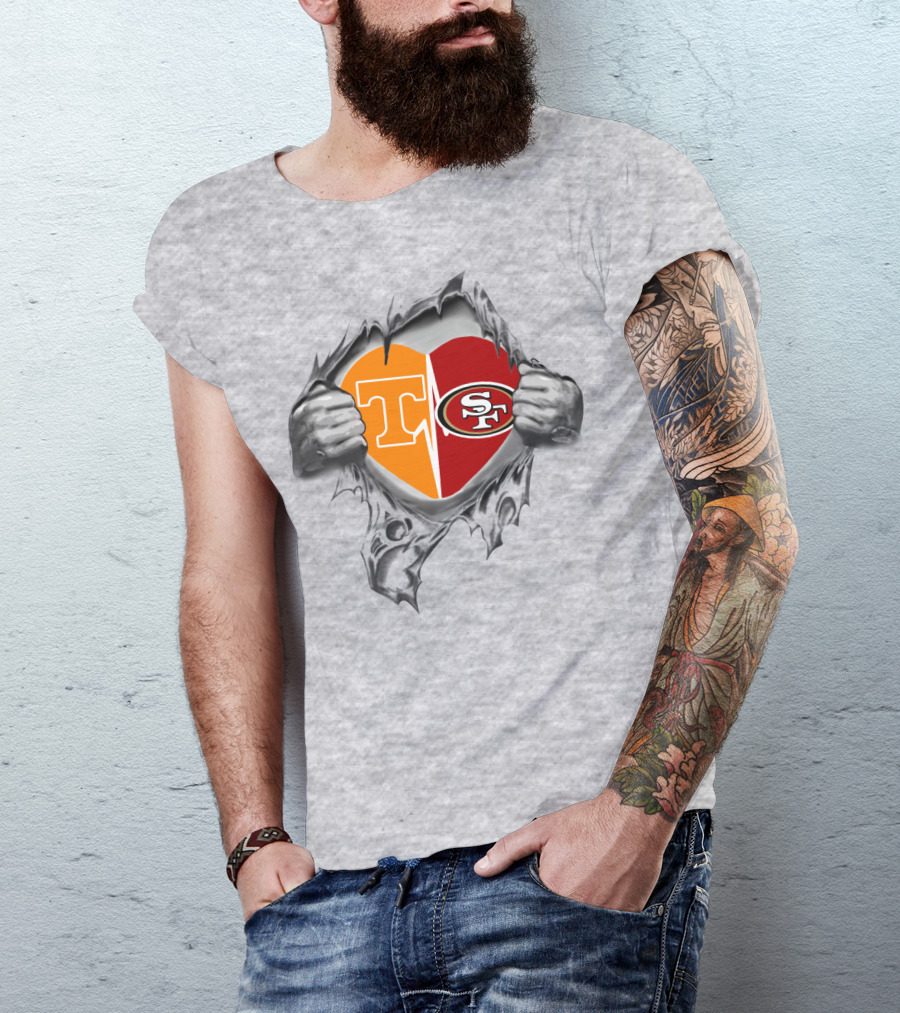 49Ers Tennessee Volunteers Heart T-Shirt