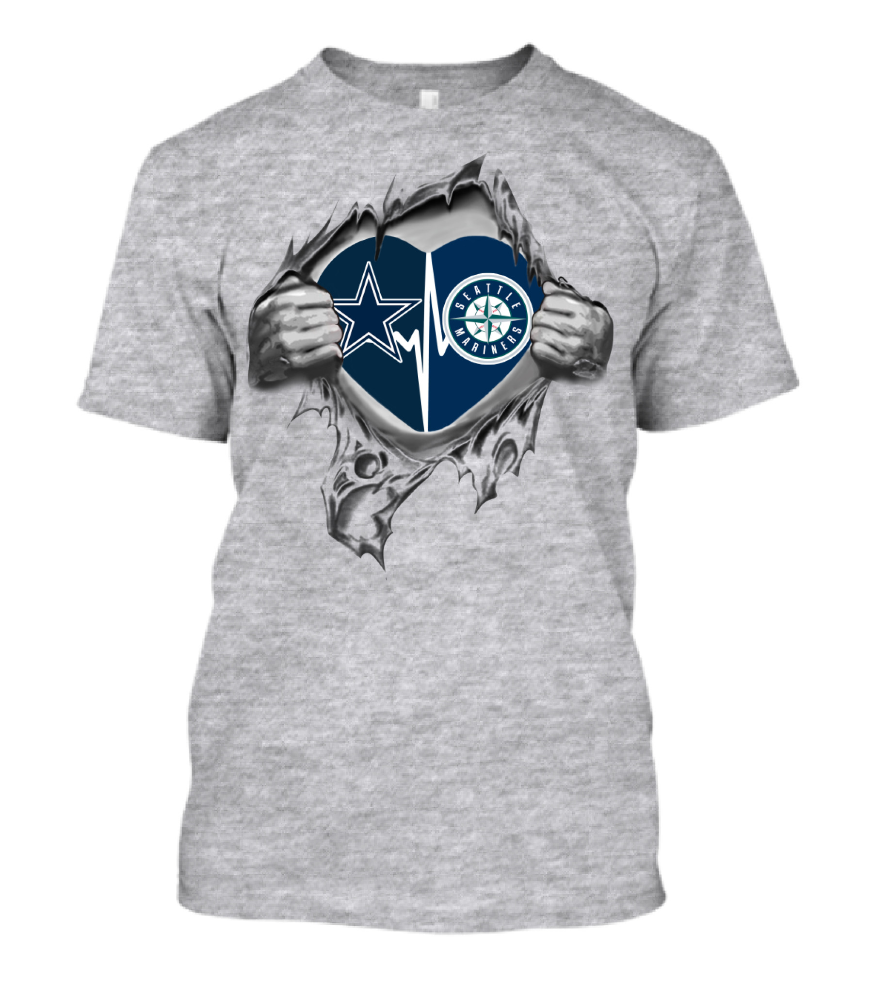 Cowboys Mariners Heartbeat Love Sweatshirt T-Shirt