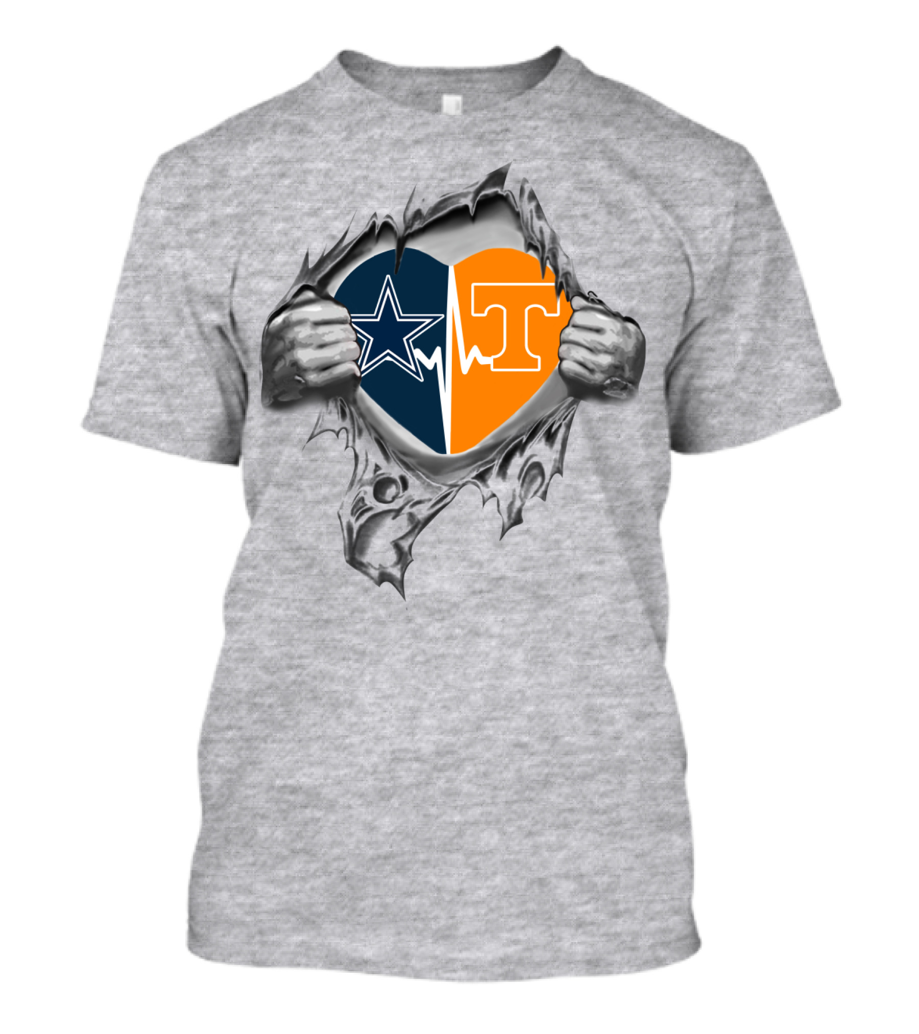 Dallas Cowboys Tennessee Volunteers Heart T-Shirt