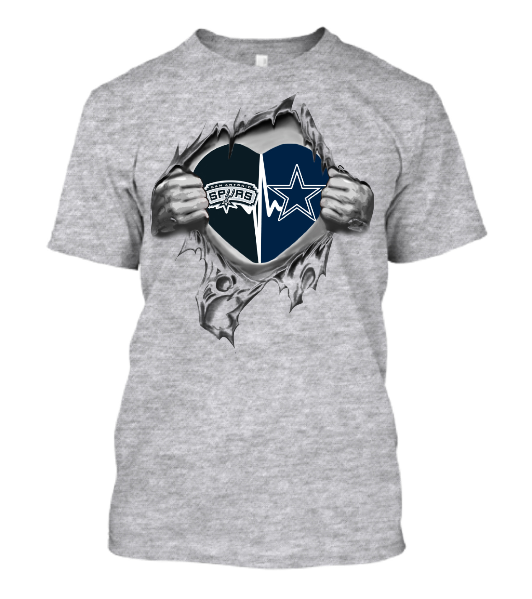 Dallas Cowboys San Antonio Spurs It's In My Heart T-Shirt