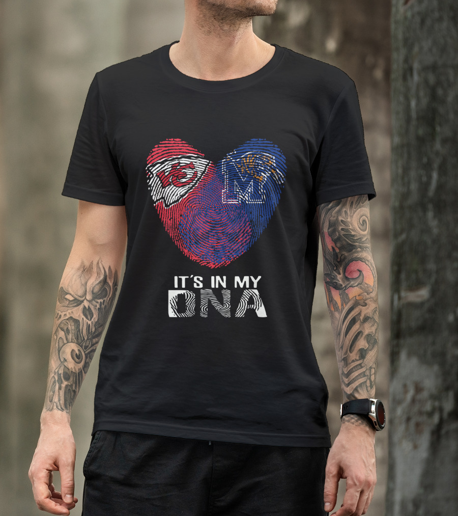 Chiefs Memphis It's In My DNA Heart Fingerprint T-Shirt
