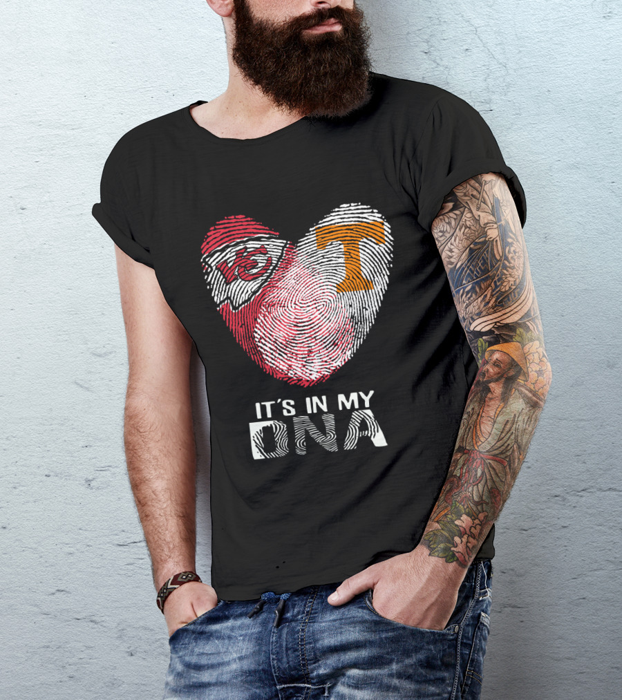 Chiefs Tennessee It's In My DNA Heart Fingerprint T-Shirt