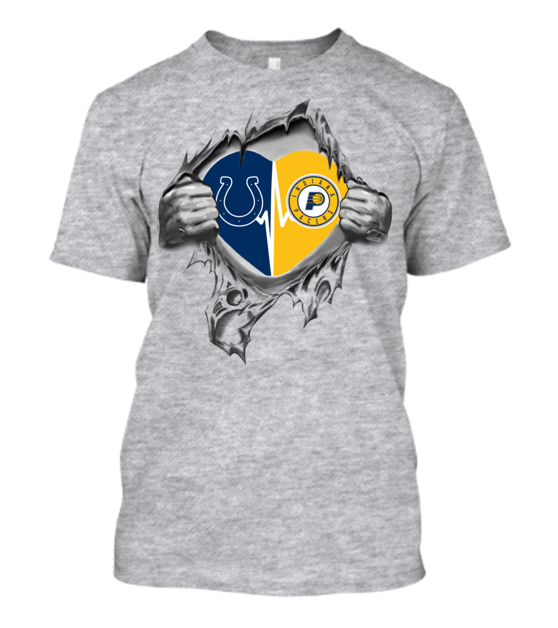 Colts Pacers Heartbeat Passion Fans Love Indiana Sports Teams T-Shirt