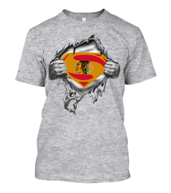 Blackhawks Superman Chest Emblem Fusion T-Shirt