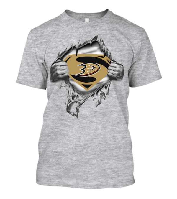 Anaheim Ducks Super Man Logo Hero T-Shirt