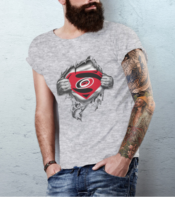 Hurricanes Superman Logo Shield Torn Open插图 T-Shirt
