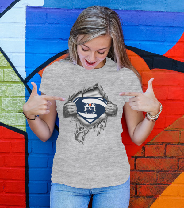 Edmonton Oilers Superman Logo Mashup T-Shirt