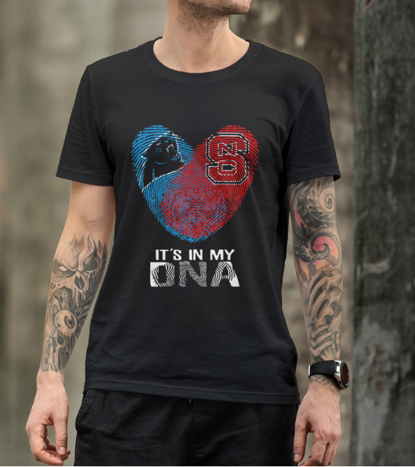 Panthers NC State It's In My DNA Fingerprint Heart T-Shirt