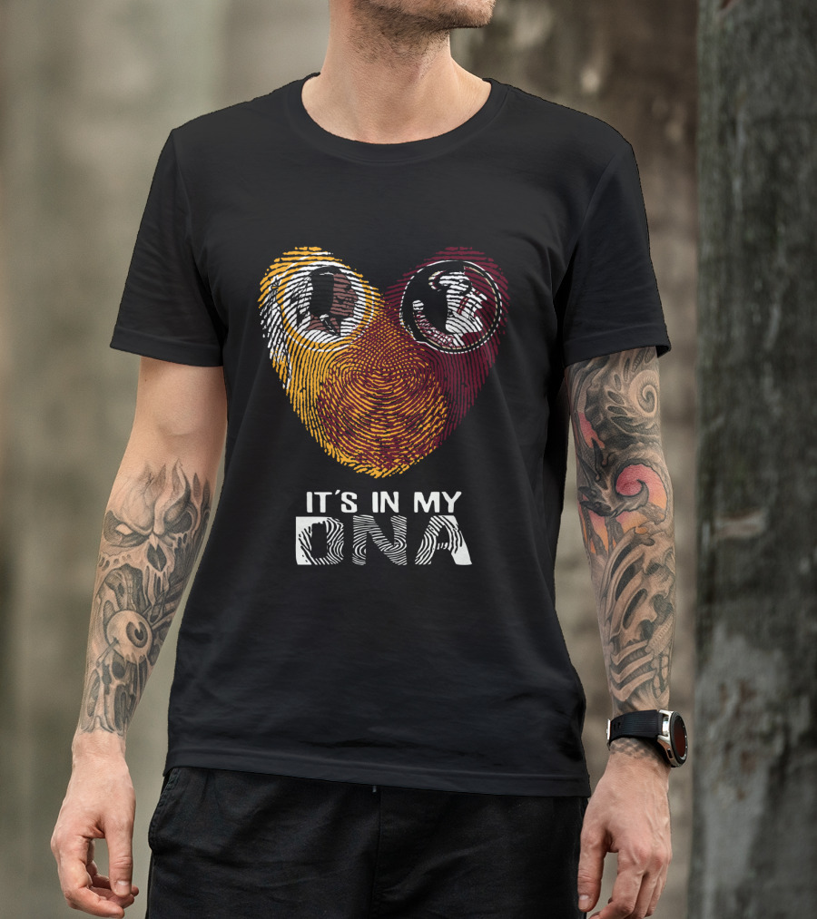Redskins Seminoles It's In My Dna Fingerprint Logos T-Shirt