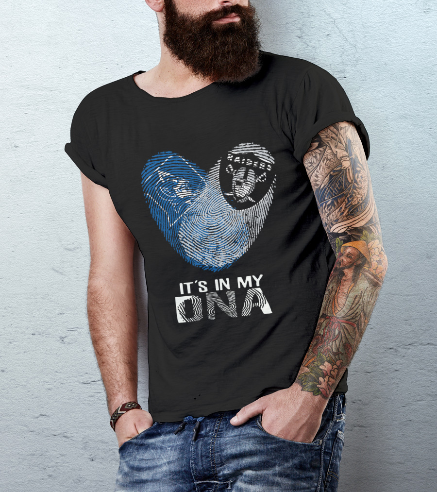 Raiders Duke It's In My DNA Fingerprint Heart T-Shirt