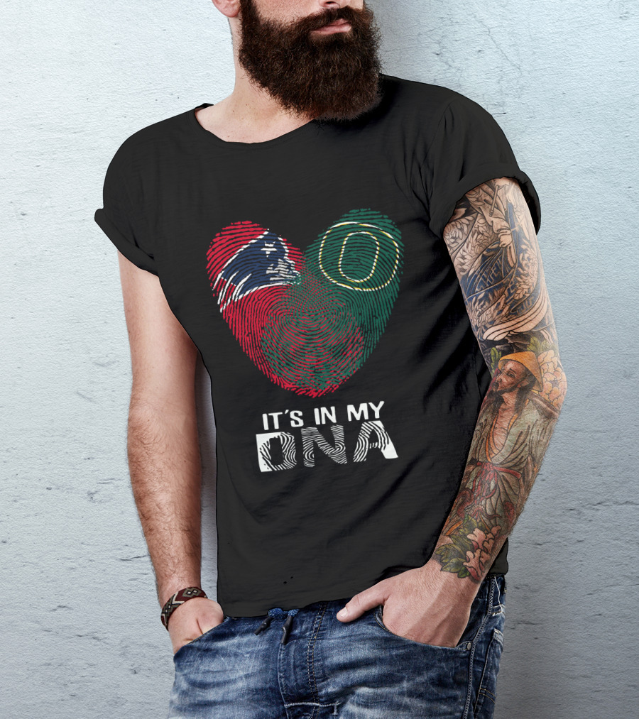 Patriots Ducks It's In My DNA Fingerprint Heart T-Shirt