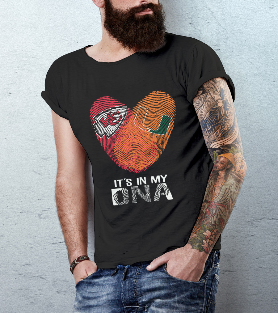 Kansas City Chiefs Miami Hurricanes It's In My DNA T-Shirt