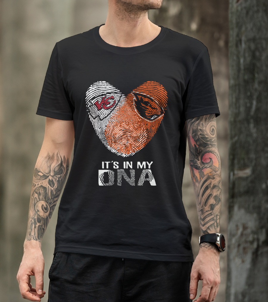 Chiefs Oregon State It's In My DNA Fingerprint Heart T-Shirt