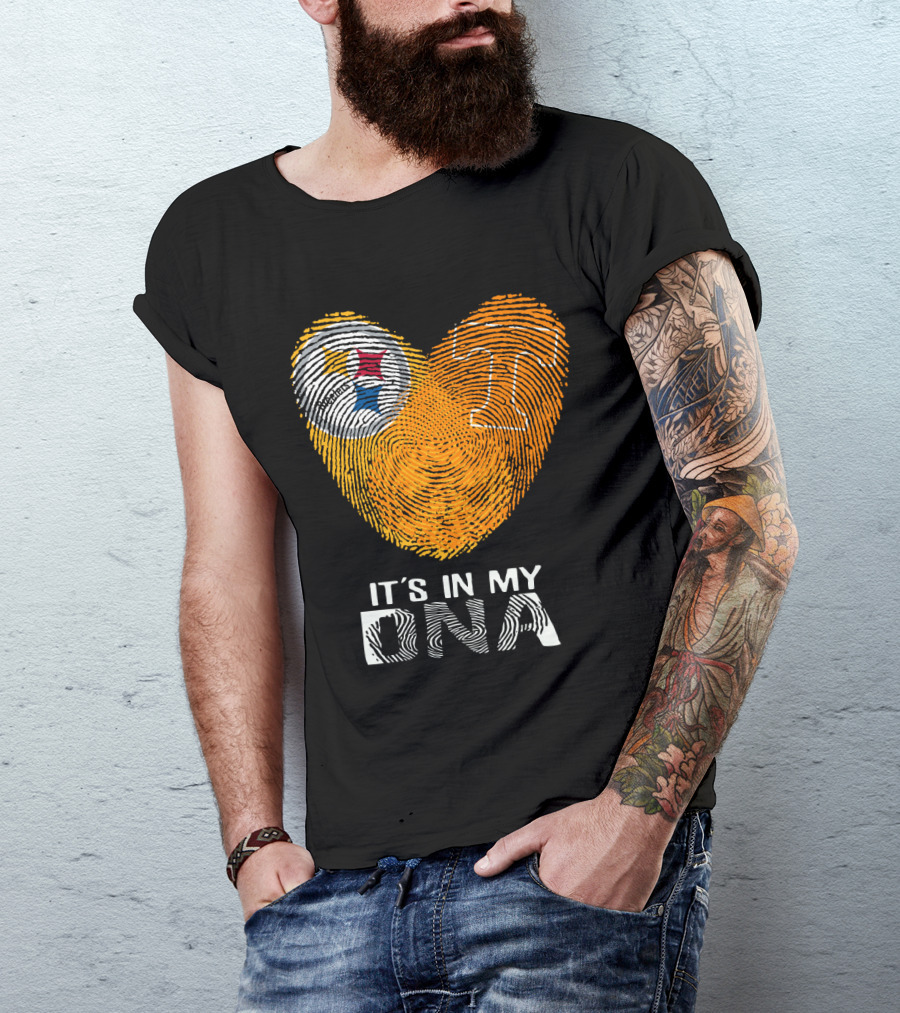 Steelers Tennessee It's In My DNA Fingerprint Heart T-Shirt