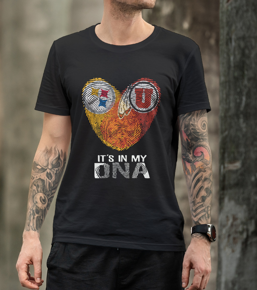 Steelers Utah Utes Fingerprint It's In My DNA T-Shirt