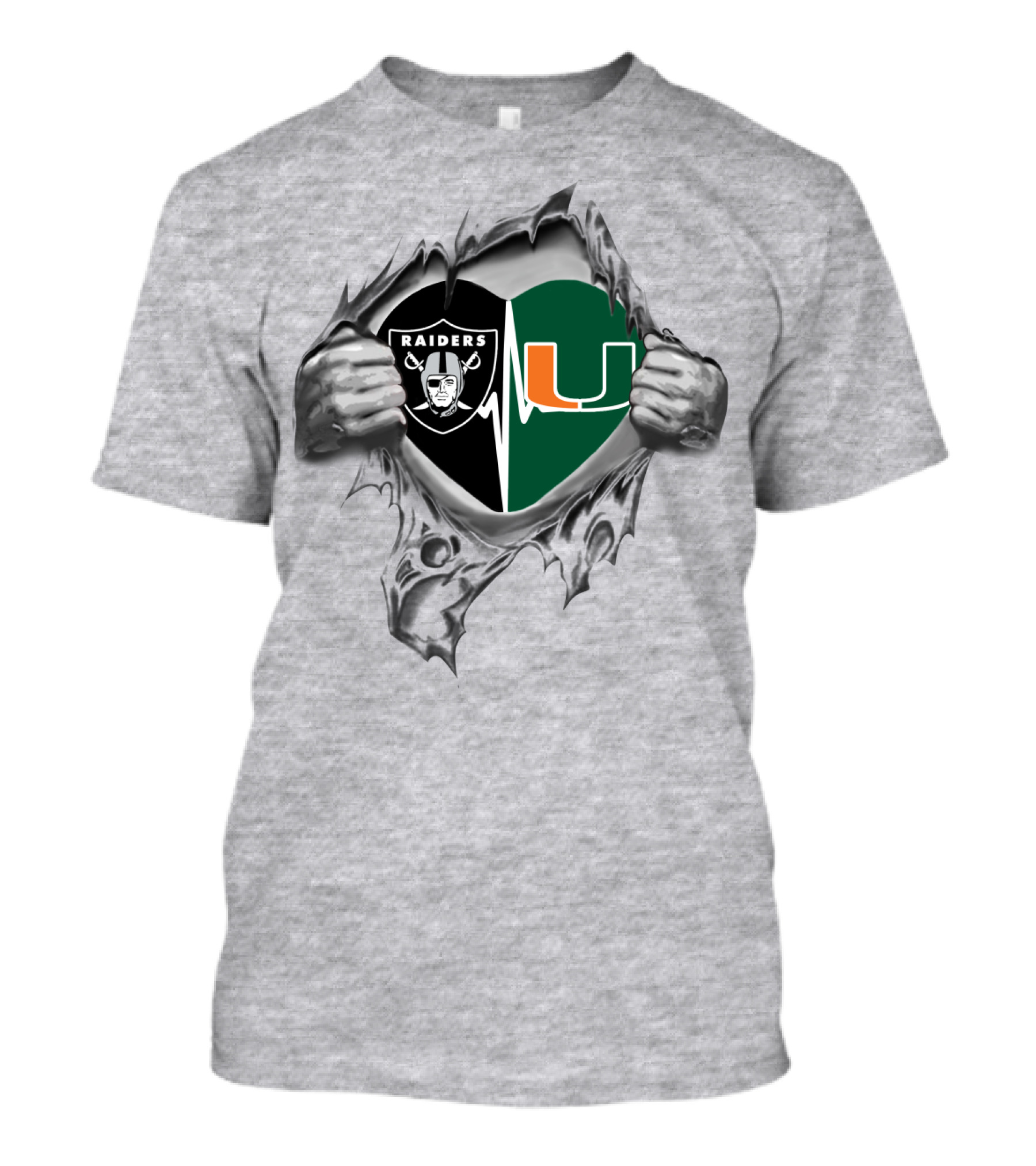 Raiders Hurricanes Heartbeat Pullover T-Shirt