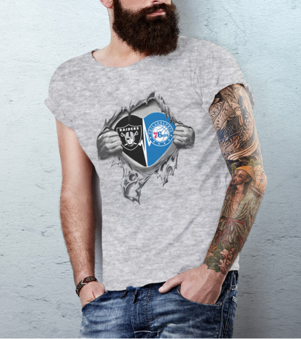 Raiders Philadelphia 76ers It's In My Heart T-Shirt