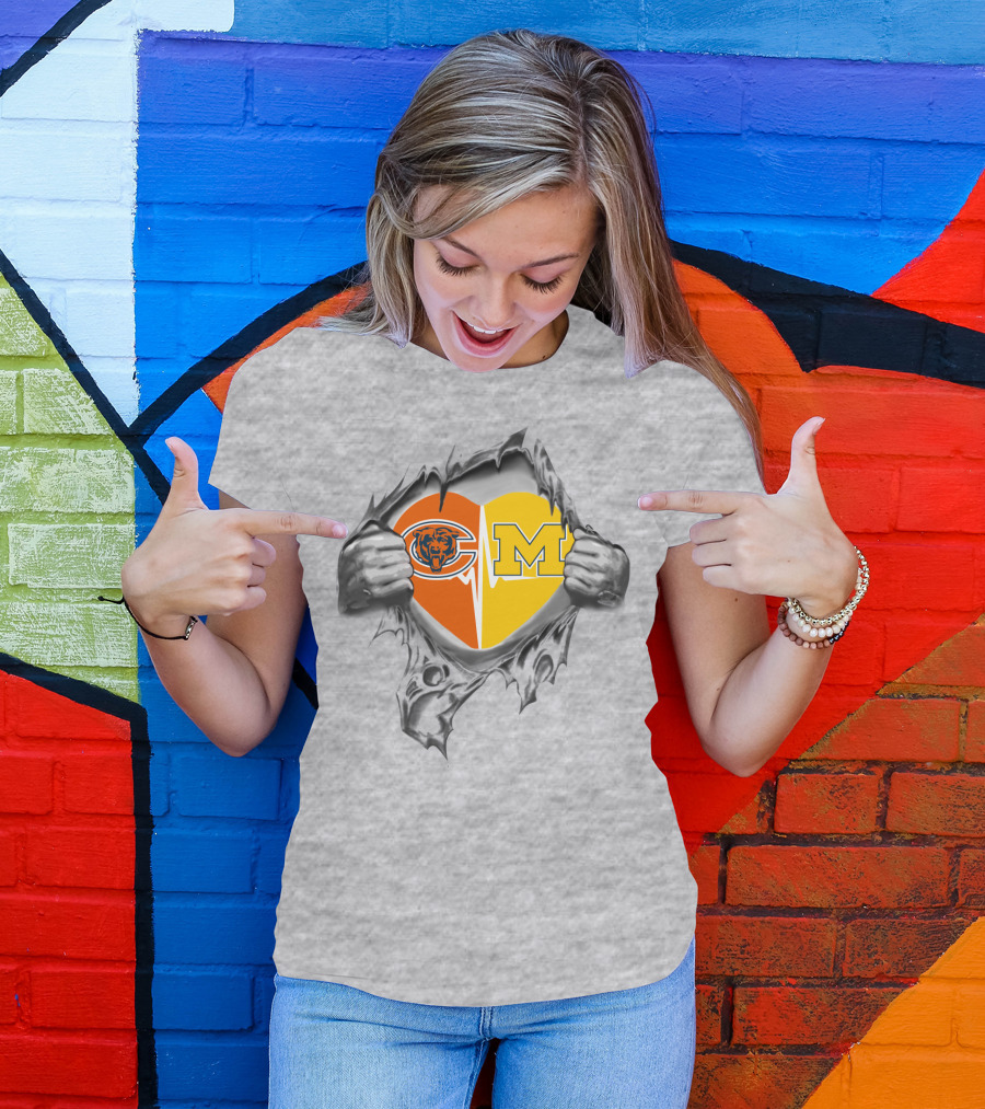 Bears Michigan Heart T-Shirt