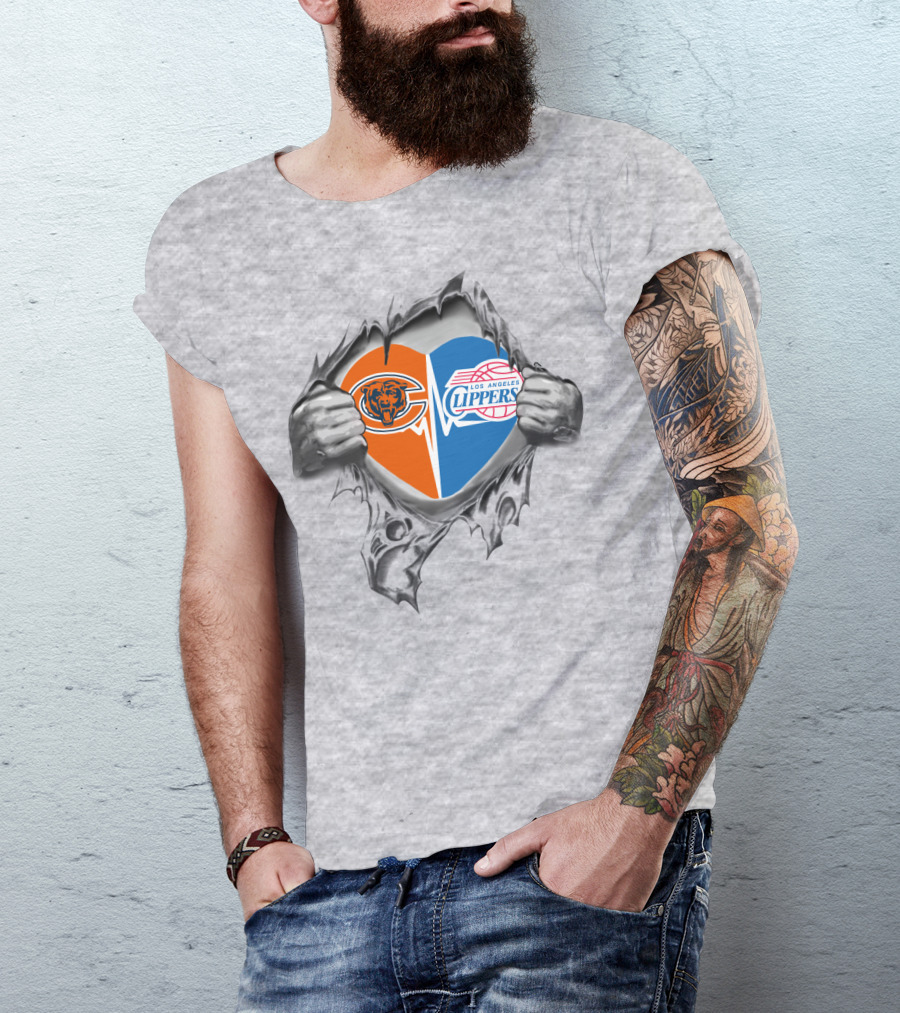 Chicago Bears Los Angeles Clippers It's In My Heart T-Shirt
