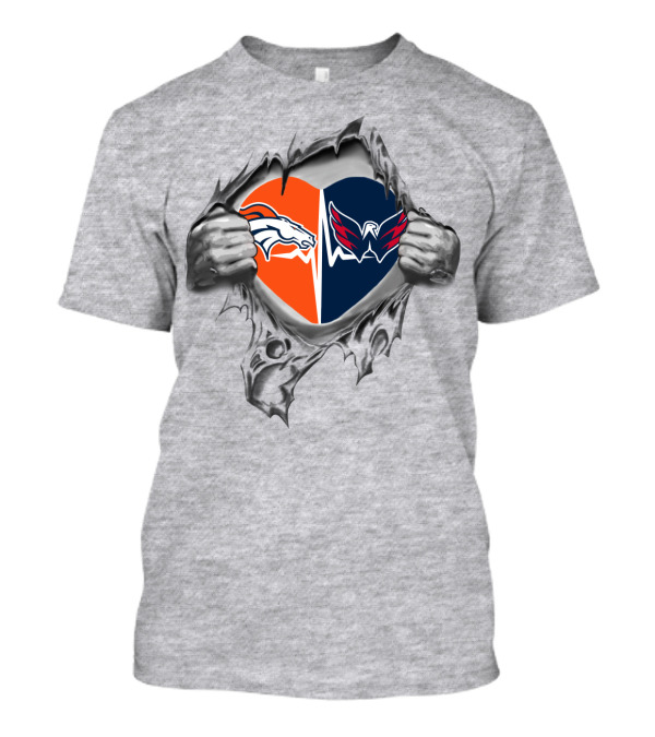 Broncos Capitals Heart Logo Fusion T-Shirt
