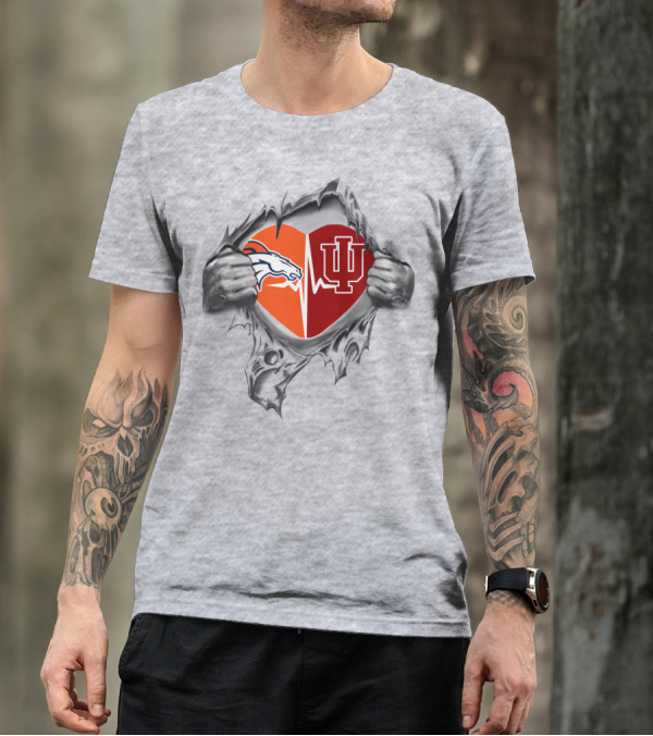 Broncos Hoosiers Heartbeat Split T-Shirt
