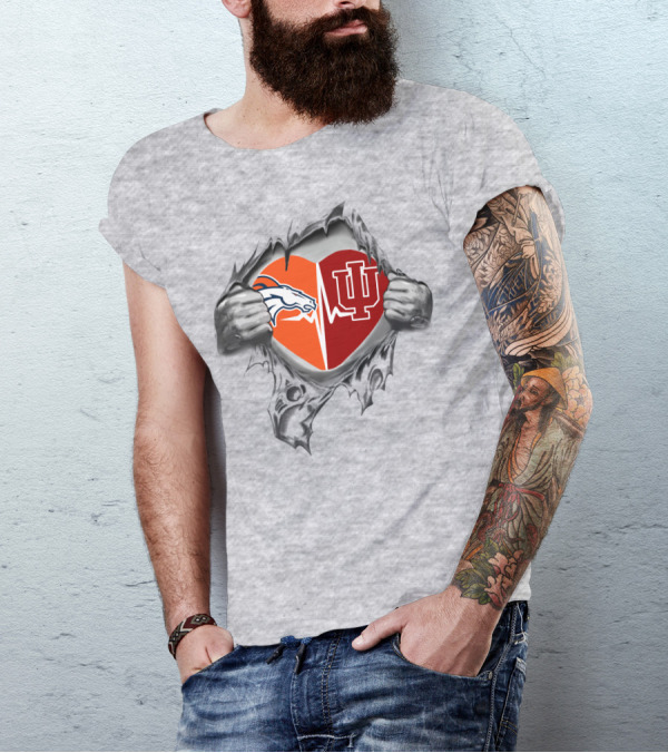 Broncos Hoosiers Heartbeat Split T-Shirt