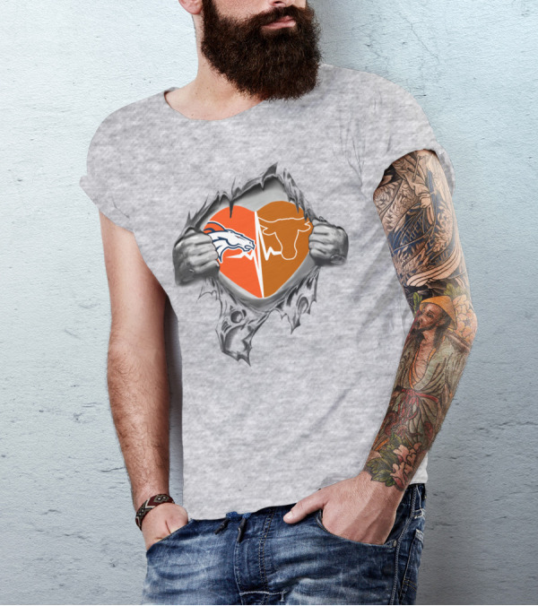 Broncos Longhorn Heart Combo T-Shirt