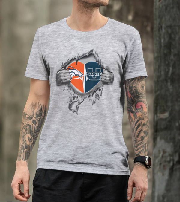 Broncos Heart Utah State U Split T-Shirt