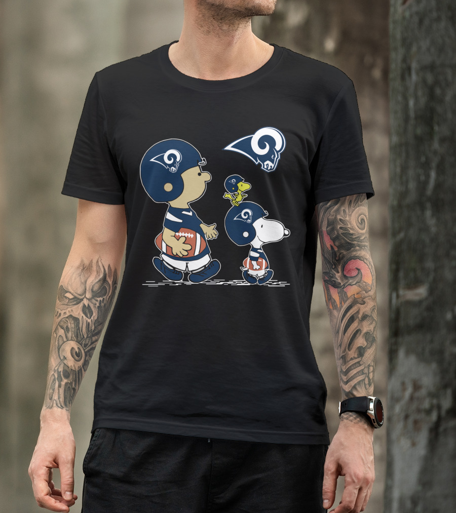 Rams Football Snoopy And Friends In Team Helmets T-Shirt