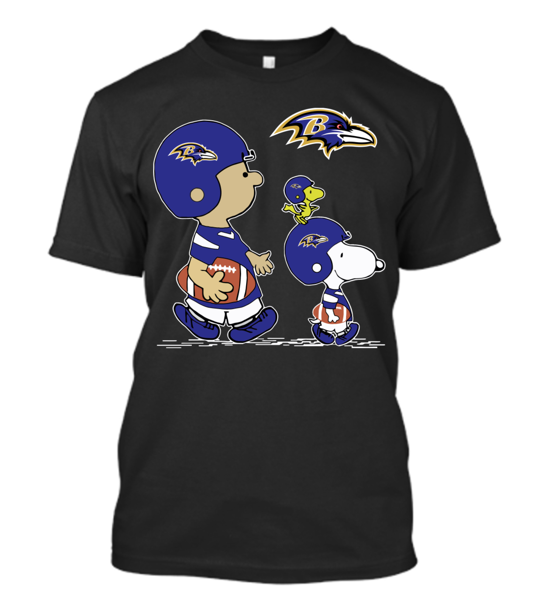 Baltimore Ravens Peanuts Snoopy Woodstock Football Team T-Shirt