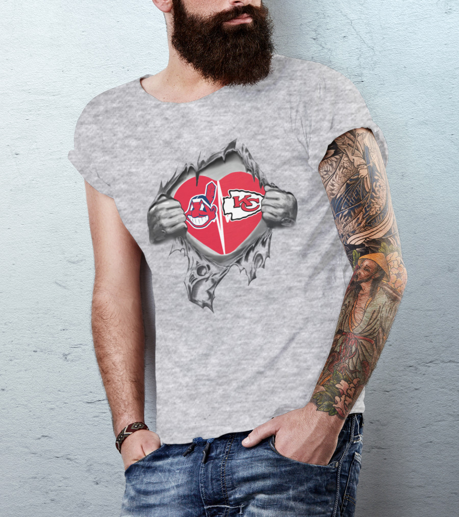 Chiefs Indians Heart Torn T-Shirt