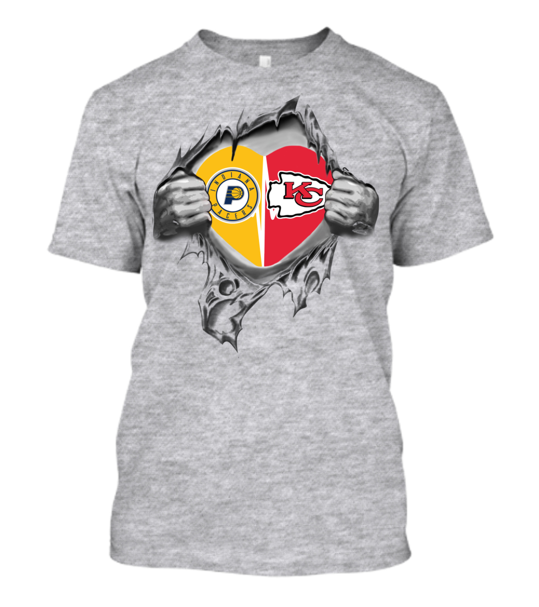 Indianapolis Pacers Kansas City Chiefs Heart Fans T-Shirt