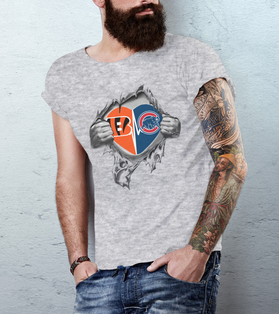 Bengals Cubs Heartbeat Team Spirit T-Shirt