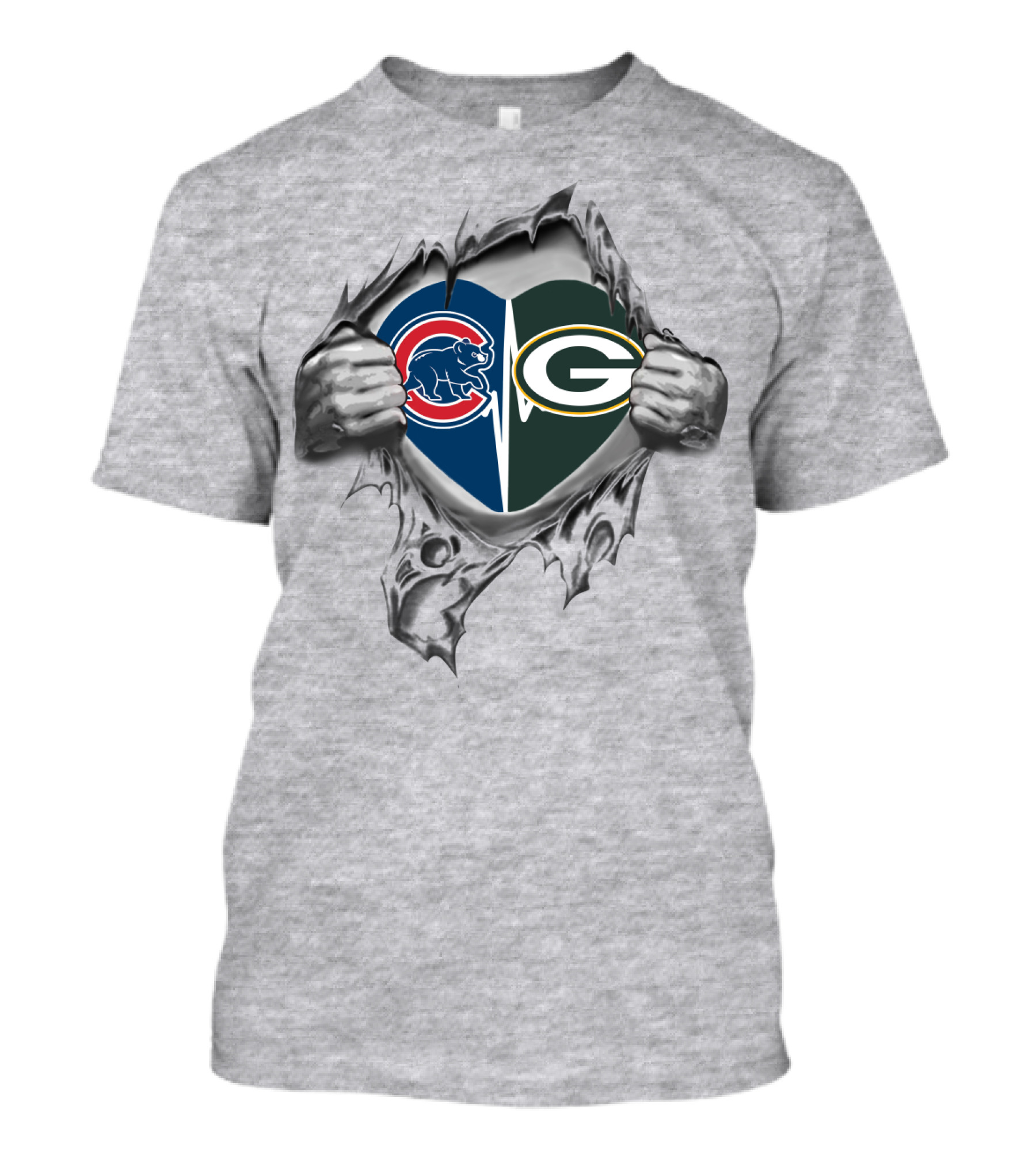Cubs Brewers Packers Heartburst T-Shirt