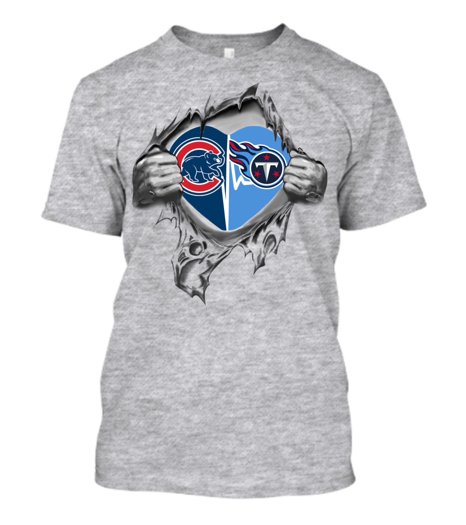 Cubs Bears Titans Heart Emblem Burst T-Shirt