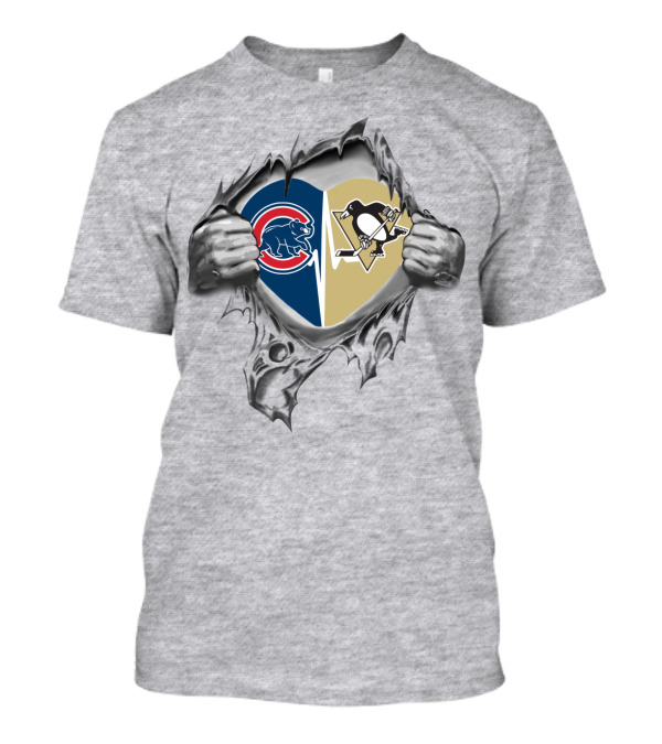 Cubs Penguins Heart Blends Sports Passion T-Shirt