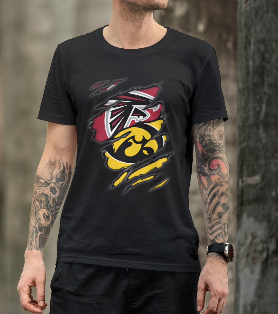 Falcons Iowa Hawkeyes Dual Logo Fusion T-Shirt